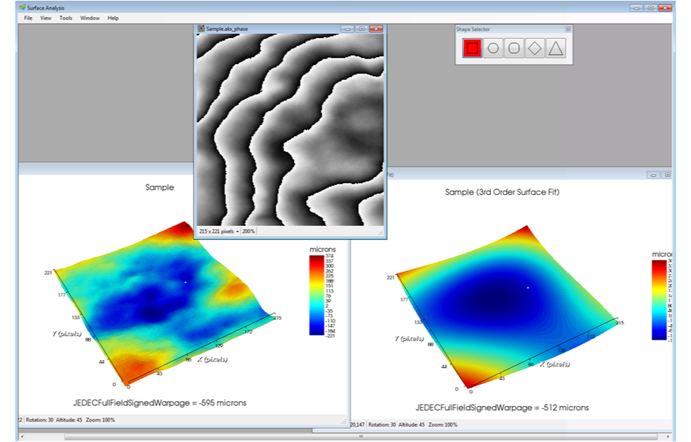 Akrometrix Surface Analysis 3D warpage surface map visualization