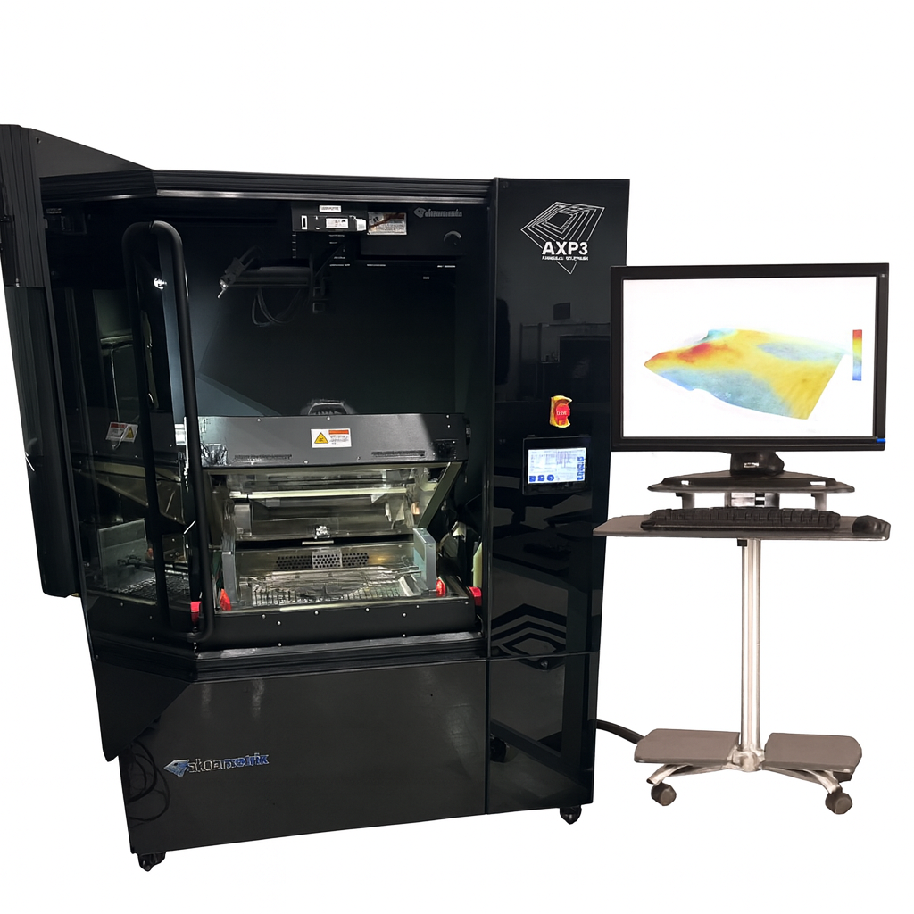 TherMoiré AXP-3 modular Shadow Moiré metrology system with time-temperature profiling for samples up to 400 mm x 400 mm