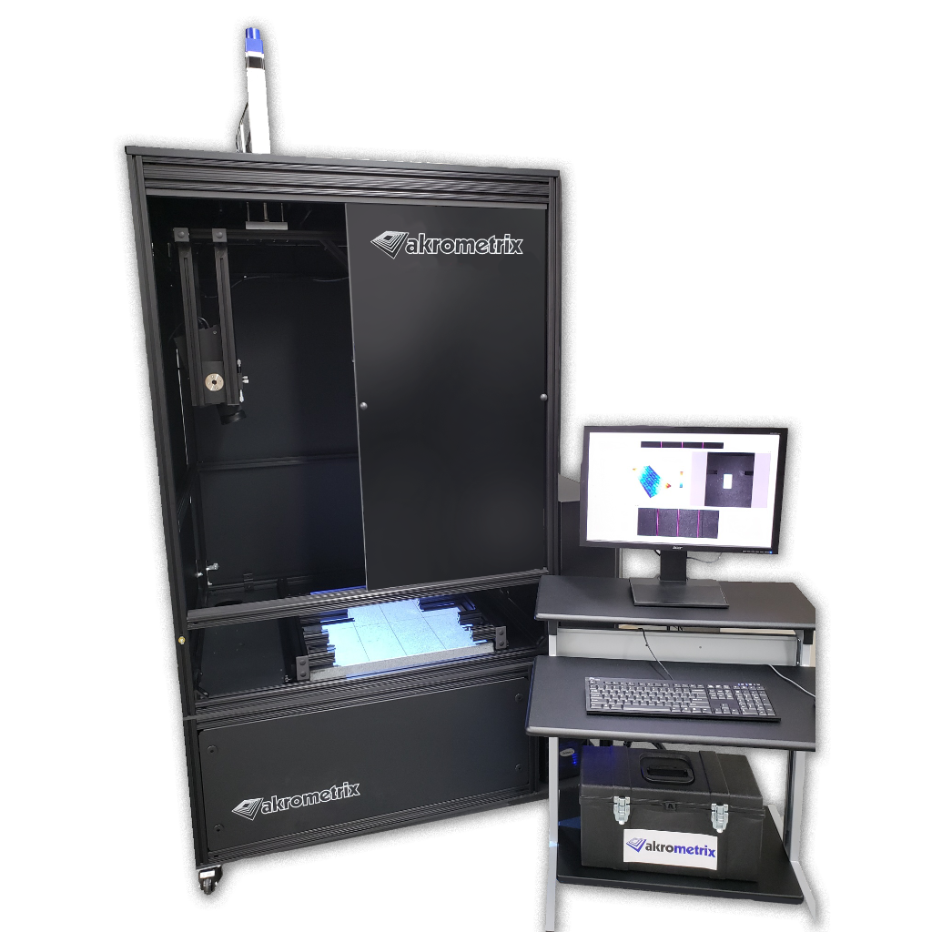 DFP2-LS end-of-line warpage system measuring full-surface PCB coplanarity using digital fringe projection technology