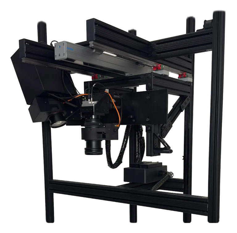The DFP3 Module. The projector and camera are mounted on a retractable gantry on a frame.